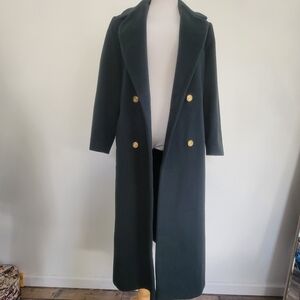 Vintage Forecaster Women Wool Double Breasted Button Long Green OverCoat Sz 5/6